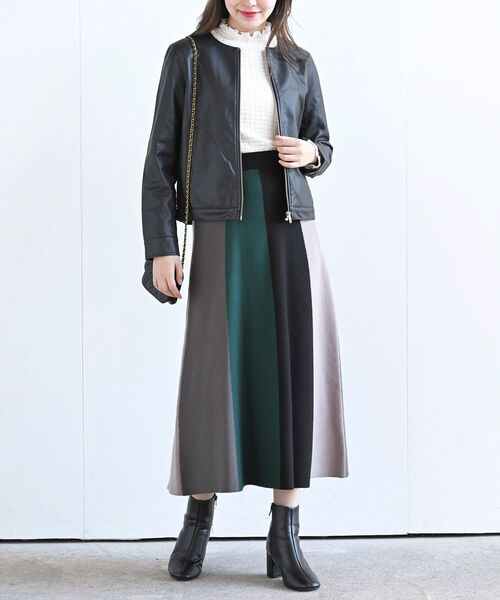 rps(アールピーエス)の「ノーカラーライダースジャケット(ライダースジャケット・レディース・ベージュ/ブラック/アイボリー・M/フリー)」の20枚目の写真