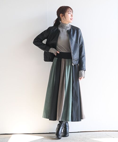 rps(アールピーエス)の「ノーカラーライダースジャケット(ライダースジャケット・レディース・ベージュ/ブラック/アイボリー・M/フリー)」の21枚目の写真