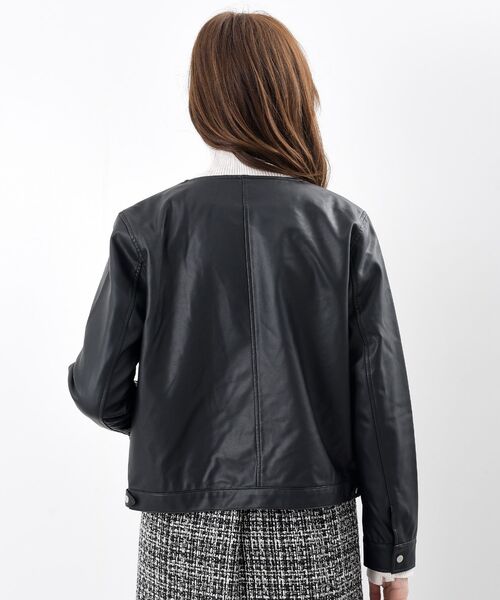 rps(アールピーエス)の「ノーカラーライダースジャケット(ライダースジャケット・レディース・ベージュ/ブラック/アイボリー・M/フリー)」の22枚目の写真