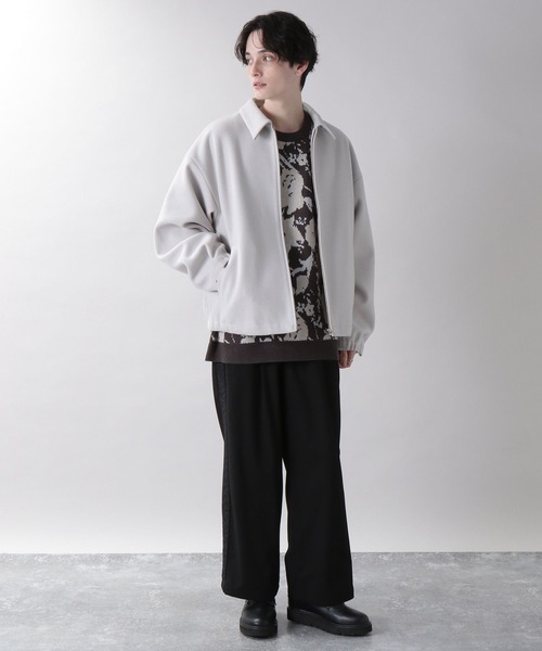 RAGEBLUE(レイジブルー)の「ジャガード刺繍ラインワイドパンツ(スラックス・メンズ・ホワイト/グリーン/グレー/ブラック・SMALL/MEDIUM/LARGE)」の5枚目の写真