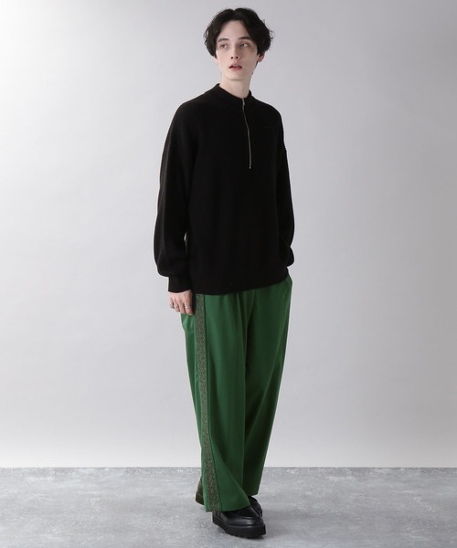 RAGEBLUE(レイジブルー)の「ジャガード刺繍ラインワイドパンツ(スラックス・メンズ・ホワイト/グリーン/グレー/ブラック・SMALL/MEDIUM/LARGE)」の11枚目の写真