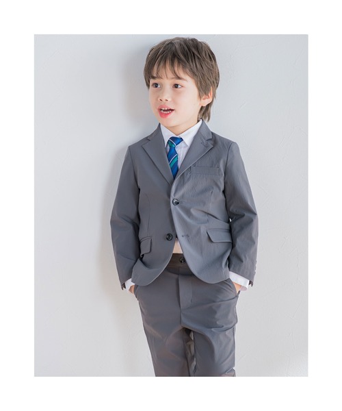 BeBe(ベベ)の「BeBe/フォーマルナイロンストレッチジャケットパンツセットアップ(110~130cm)(セットアップ・キッズ・グレー・120/130/110)」の4枚目の写真