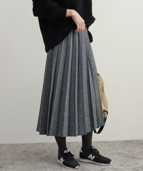 URBAN RESEARCH DOORS（アーバンリサーチドアーズ）の「ウールライクプリーツスカート（スカート・レディース・ベージュ/ネイビー・MEDIUM）」の18枚目の写真