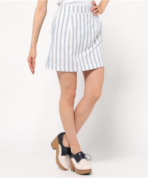 Chico(チコ)の「ストライプイージーBOXスカート(スカート・レディース・ブルー・FREE)」の1枚目の写真