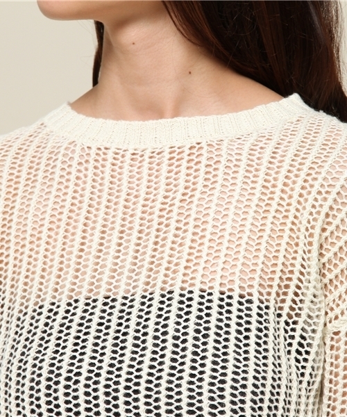 FREE'S MART（フリーズマート）の「ローゲージニット（ニット/セーター・レディース・ホワイト/ネイビー/オレンジ・MEDIUM）」の8枚目の写真