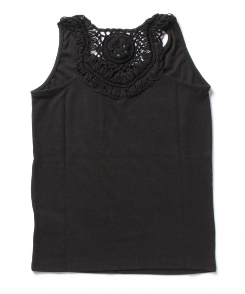 チャイハネ（チャイハネ）の「【チャイハネ】クロシェタンクトップ（タンクトップ・レディース・カーキ/ホワイト/ブラック/ベージュ・FREE）」の6枚目の写真