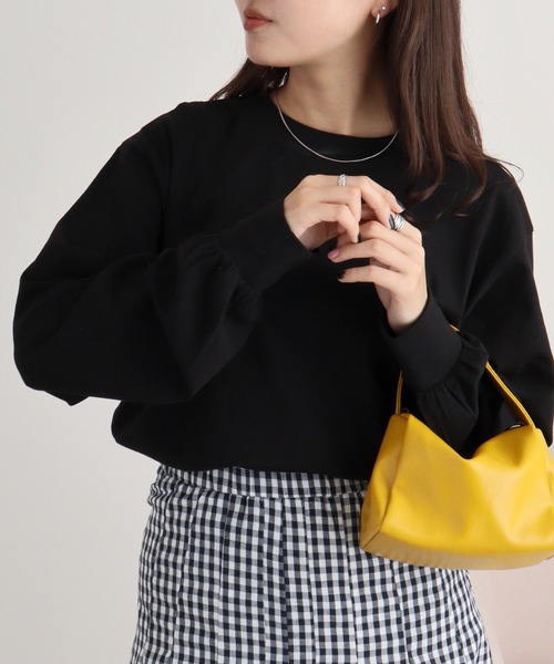 atONE(アットワン)の「atONE プチハイネックロングスリーブプルオーバー 長袖(Tシャツ/カットソー・レディース・ブラック/グレイッシュベージュ/杢グレー/オフホワイト/モカ・M/L/LL/4L/3L)」の2枚目の写真