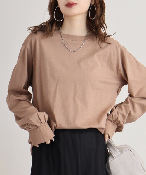 atONE(アットワン)の「atONE プチハイネックロングスリーブプルオーバー 長袖(Tシャツ/カットソー・レディース・ブラック/グレイッシュベージュ/杢グレー/オフホワイト/モカ・M/L/LL/4L/3L)」の18枚目の写真