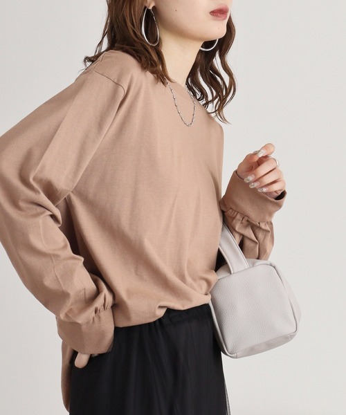 atONE(アットワン)の「atONE プチハイネックロングスリーブプルオーバー 長袖(Tシャツ/カットソー・レディース・ブラック/グレイッシュベージュ/杢グレー/オフホワイト/モカ・M/L/LL/4L/3L)」の19枚目の写真