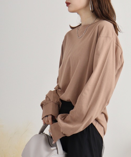atONE(アットワン)の「atONE プチハイネックロングスリーブプルオーバー 長袖(Tシャツ/カットソー・レディース・ブラック/グレイッシュベージュ/杢グレー/オフホワイト/モカ・M/L/LL/4L/3L)」の20枚目の写真