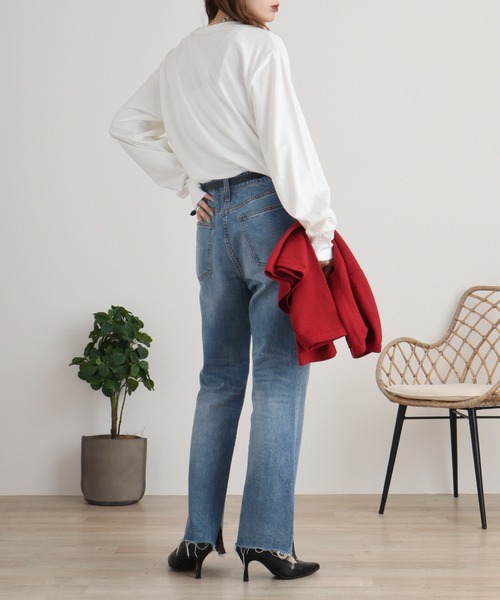 atONE(アットワン)の「atONE プチハイネックロングスリーブプルオーバー 長袖(Tシャツ/カットソー・レディース・ブラック/グレイッシュベージュ/杢グレー/オフホワイト/モカ・M/L/LL/4L/3L)」の7枚目の写真