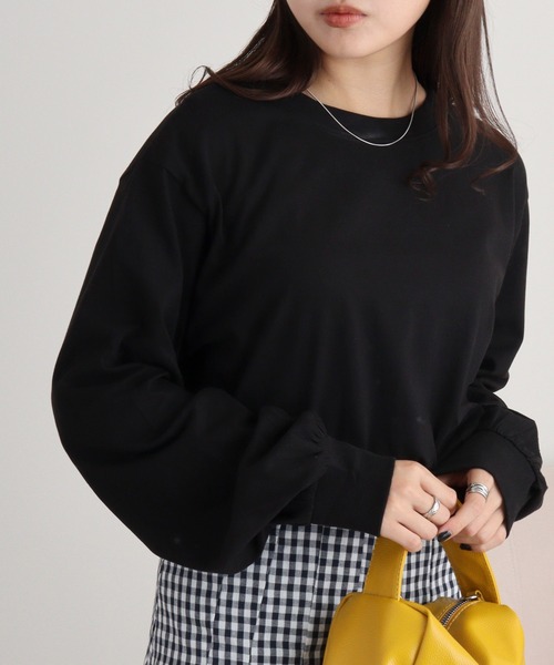 atONE(アットワン)の「atONE プチハイネックロングスリーブプルオーバー 長袖(Tシャツ/カットソー・レディース・ブラック/グレイッシュベージュ/杢グレー/オフホワイト/モカ・M/L/LL/4L/3L)」の8枚目の写真