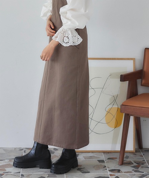 titivate（ティティベイト）の「Iﾗｲﾝｻﾛﾍﾟｯﾄ/ｼﾞｬﾝﾊﾟｰｽｶｰﾄ（ジャンパースカート・レディース・アイボリー/オリーブ/チャコール・S/M）」の10枚目の写真