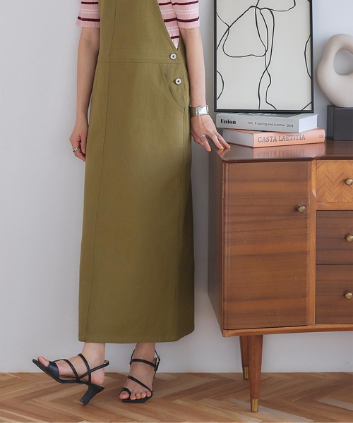 titivate（ティティベイト）の「Iﾗｲﾝｻﾛﾍﾟｯﾄ/ｼﾞｬﾝﾊﾟｰｽｶｰﾄ（ジャンパースカート・レディース・アイボリー/オリーブ/チャコール・S/M）」の14枚目の写真