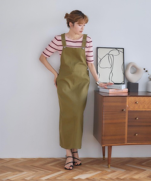 titivate（ティティベイト）の「Iﾗｲﾝｻﾛﾍﾟｯﾄ/ｼﾞｬﾝﾊﾟｰｽｶｰﾄ（ジャンパースカート・レディース・アイボリー/オリーブ/チャコール・S/M）」の15枚目の写真