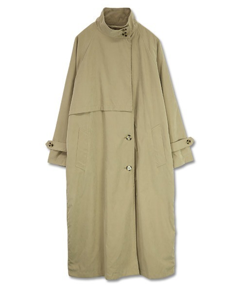 and it_（アンドイット）の「スタンドカラーロングコート（トレンチコート・レディース・ブラック/ベージュ/グレイッシュベージュ・M）」の13枚目の写真