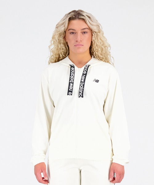 NEW BALANCE（ニューバランス）の「Relentless テリーフルジップフーディー（パーカー・レディース・ブラック/アイボリー・SMALL/LARGE/MEDIUM/X-LARGE）」の2枚目の写真