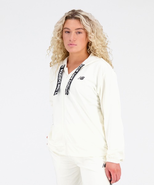 NEW BALANCE（ニューバランス）の「Relentless テリーフルジップフーディー（パーカー・レディース・ブラック/アイボリー・SMALL/LARGE/MEDIUM/X-LARGE）」の3枚目の写真