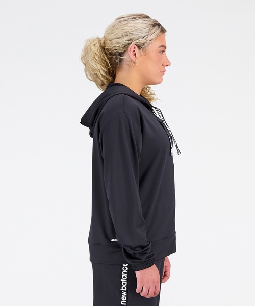 NEW BALANCE（ニューバランス）の「Relentless テリーフルジップフーディー（パーカー・レディース・ブラック/アイボリー・SMALL/LARGE/MEDIUM/X-LARGE）」の4枚目の写真