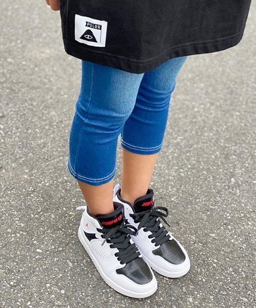 Ampersand（アンパサンド）の「Ampersand/アンパサンド ニットレギンス 7分丈（デニムパンツ・キッズ・ベージュ/ネイビー/ラベンダー/ブルー/カーキ・140/120/130）」の4枚目の写真