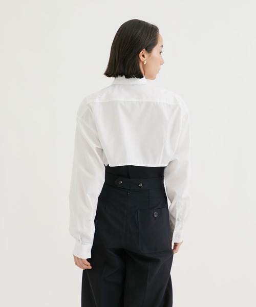 JOHN LAWRENCE SULLIVAN（ジョンローレンスサリバン）の「【JOHN LAWRENCE SULLIVAN/ジョンローレンスサリバン】BROADCLOTH CUTTING SHIRT/ブロードクロスカッティングシャツ（シャツ/ブラウス・レディース・ブラック/ホワイト・X-SMALL）」の6枚目の写真