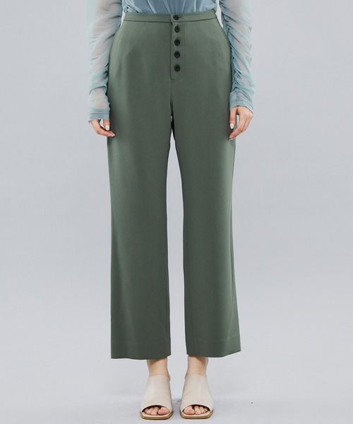 FEMMENT（ファモン）の「【FEMMENT/ファモン】《STUDIOUS別注》フロントボタンパンツ（スラックス・レディース・カーキ/ピンク系その他・1/2）」の6枚目の写真