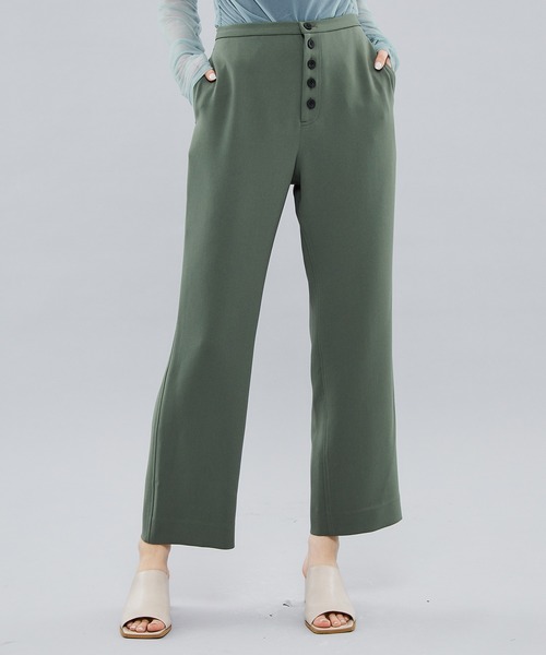 FEMMENT（ファモン）の「【FEMMENT/ファモン】《STUDIOUS別注》フロントボタンパンツ（スラックス・レディース・カーキ/ピンク系その他・1/2）」の5枚目の写真