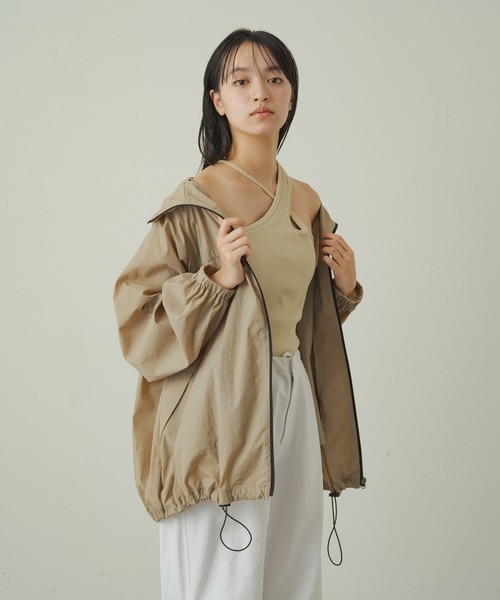 earthy(アーシー)の「リブワンショルデザインタンクトップ(タンクトップ・レディース・ベージュ/ブラック/アイボリー・S/M)」の11枚目の写真