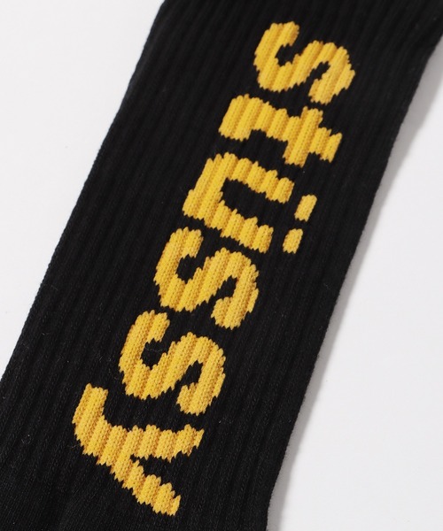 STUSSY（ステューシー）の「STUSSY/ステューシー HELVETICA CREW SOCKS 靴下（ソックス/靴下・メンズ・ホワイト×ブラック/ブラック×イエロー/ホワイト×グリーン/ホワイト×ピンク/ブラウン/ホワイト系/ブルー/ピンク/レッド・ONE SIZE）」の12枚目の写真