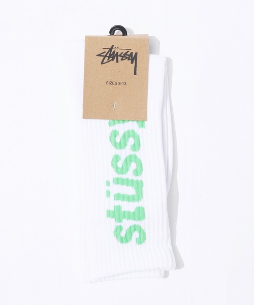 STUSSY（ステューシー）の「STUSSY/ステューシー HELVETICA CREW SOCKS 靴下（ソックス/靴下・メンズ・ホワイト×ブラック/ブラック×イエロー/ホワイト×グリーン/ホワイト×ピンク/ブラウン/ホワイト系/ブルー/ピンク/レッド・ONE SIZE）」の22枚目の写真