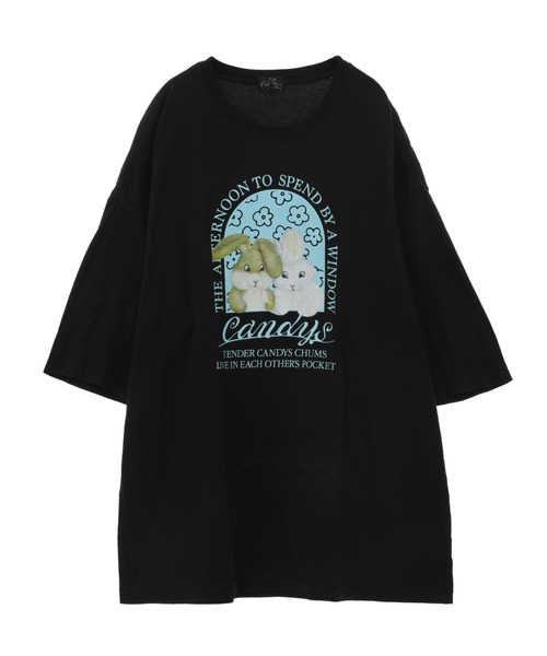 Candy Stripper(キャンディストリッパー)の「CANDY'S BUNNY BIGBIG Tシャツ(Tシャツ/カットソー・レディース・ブラック/ライトブルー/オフホワイト/ライトピンク・2)」の3枚目の写真
