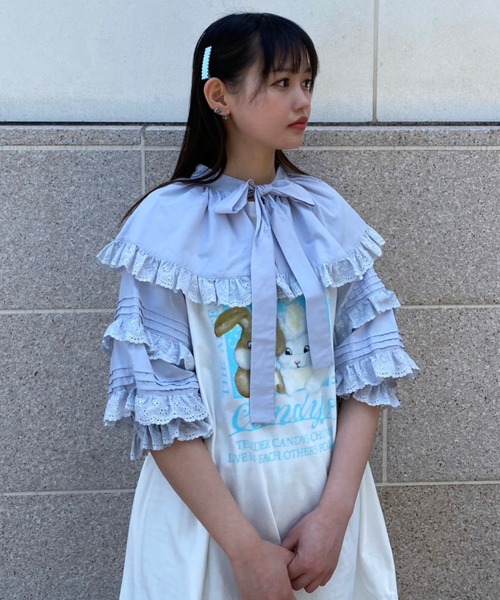 Candy Stripper(キャンディストリッパー)の「CANDY'S BUNNY BIGBIG Tシャツ(Tシャツ/カットソー・レディース・ブラック/ライトブルー/オフホワイト/ライトピンク・2)」の11枚目の写真