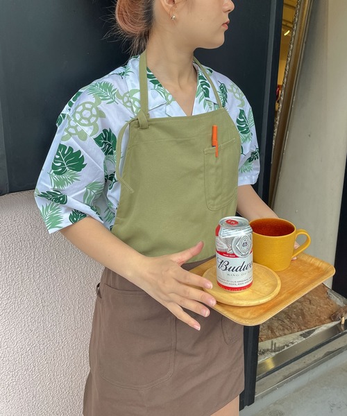 THE BAREFOOT（ベアフット）の「２WAY バイカラー エプロン APRON FK7158 BMI（エプロン・レディース・ベージュ/オレンジ/グリーン系・FREE）」の12枚目の写真