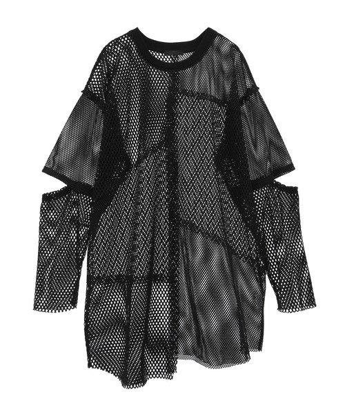 Candy Stripper（キャンディストリッパー）の「CUT SLEEVE MESH PATCHED トップス（その他トップス・レディース・オフホワイト/ピンク/ブルー/ライトグリーン/ブラック・2）」の8枚目の写真