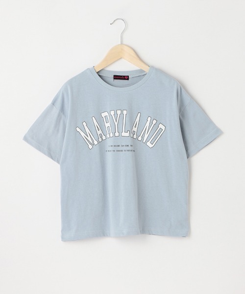 LOVETOXIC(ラブトキシック)の「カレッジロゴ990半T(Tシャツ/カットソー・キッズ・グリーン/ベージュ/サックスブルー/オフホワイト/ブラック・M/L/S/SS)」の5枚目の写真