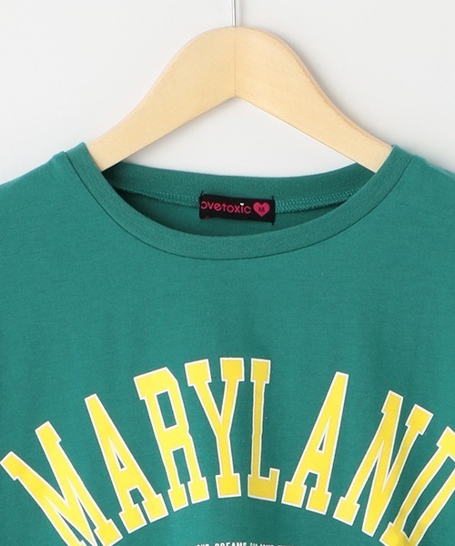 LOVETOXIC(ラブトキシック)の「カレッジロゴ990半T(Tシャツ/カットソー・キッズ・グリーン/ベージュ/サックスブルー/オフホワイト/ブラック・M/L/S/SS)」の8枚目の写真