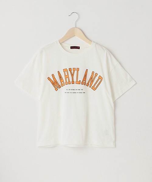 LOVETOXIC(ラブトキシック)の「カレッジロゴ990半T(Tシャツ/カットソー・キッズ・グリーン/ベージュ/サックスブルー/オフホワイト/ブラック・M/L/S/SS)」の19枚目の写真