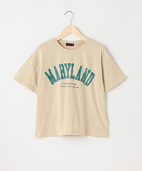 LOVETOXIC(ラブトキシック)の「カレッジロゴ990半T(Tシャツ/カットソー・キッズ・グリーン/ベージュ/サックスブルー/オフホワイト/ブラック・M/L/S/SS)」の18枚目の写真