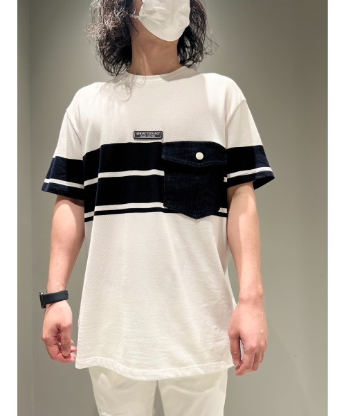 ARMANI EXCHANGE(アルマーニエクスチェンジ)の「【A|X アルマーニ エクスチェンジ】ラインデザイン 半袖クルーネックカットソー(Tシャツ/カットソー・メンズ・ホワイト/ネイビー・LARGE/MEDIUM/SMALL/X-LARGE/X-SMALL)」の8枚目の写真