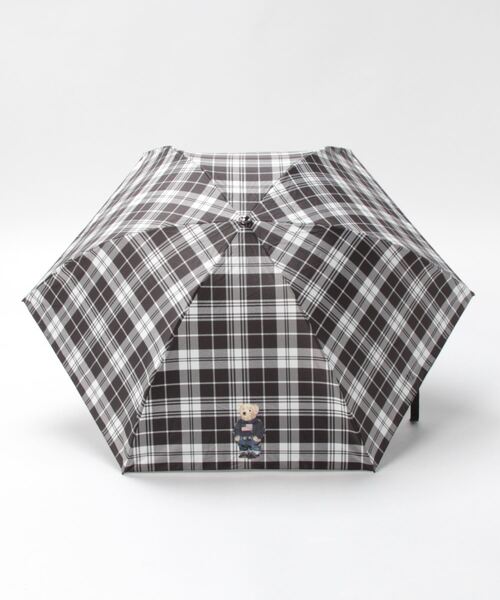 ポロ ラルフローレン 1級遮光 晴雨兼用 折りたたみ傘 ポロベア チェック柄 POLO RALPH LAUREN(ポロ ラルフ ローレン)の「遮光 晴雨兼用