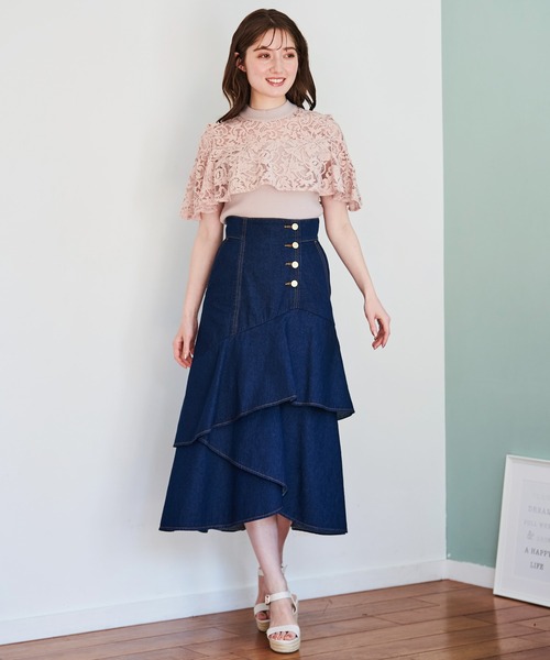 NOELA（ノエラ）の「ティアードデニムスカート（デニムスカート・レディース・インディゴブルー/ブルー/ダークインディゴブルー・S/M）」の10枚目の写真