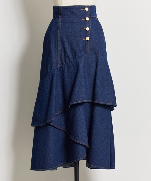 NOELA（ノエラ）の「ティアードデニムスカート（デニムスカート・レディース・インディゴブルー/ブルー/ダークインディゴブルー・S/M）」の13枚目の写真