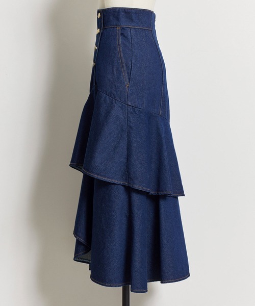 NOELA（ノエラ）の「ティアードデニムスカート（デニムスカート・レディース・インディゴブルー/ブルー/ダークインディゴブルー・S/M）」の18枚目の写真