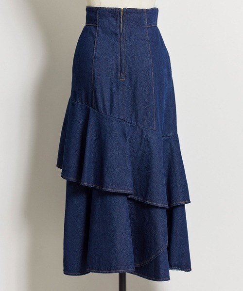 NOELA（ノエラ）の「ティアードデニムスカート（デニムスカート・レディース・インディゴブルー/ブルー/ダークインディゴブルー・S/M）」の9枚目の写真