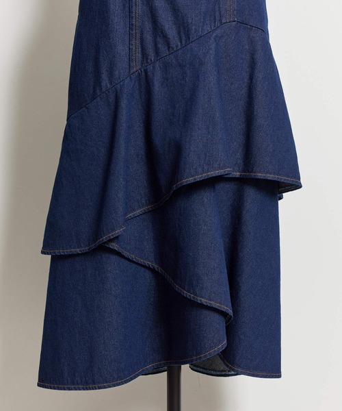 NOELA（ノエラ）の「ティアードデニムスカート（デニムスカート・レディース・インディゴブルー/ブルー/ダークインディゴブルー・S/M）」の4枚目の写真