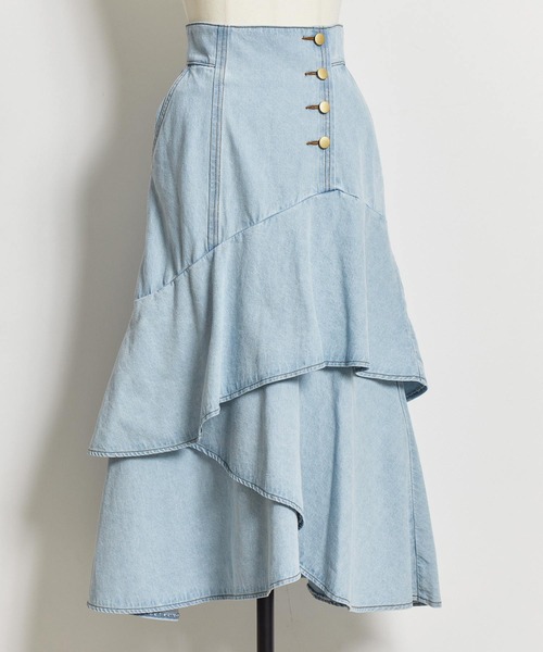 NOELA（ノエラ）の「ティアードデニムスカート（デニムスカート・レディース・インディゴブルー/ブルー/ダークインディゴブルー・S/M）」の15枚目の写真