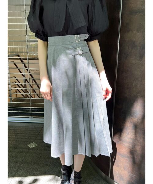 EATME（イートミー）の「サイドプリーツアシンメトリースカート（スカート・レディース・ブラック/ベージュ/その他1・SMALL/MEDIUM）」の10枚目の写真