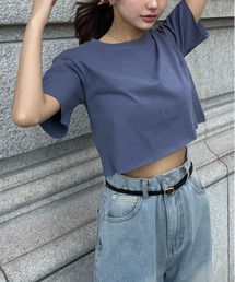 夏の新作 大人気チビT クロップド 半袖Tシャツ