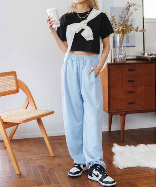 Miniministore(ミニミニストア)の「夏の新作 大人気チビT クロップド 半袖Tシャツ(Tシャツ/カットソー・レディース・チャコール/ブラック/ホワイト・FREE)」の9枚目の写真