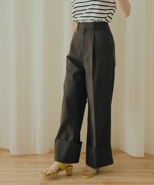 SENSE OF PLACE by URBAN RESEARCH（センスオブプレイスバイアーバンリサーチ）の「センタープレスダブルワイドパンツ（その他パンツ・レディース・カーキ/ベージュ/チャコールグレー・MEDIUM/SMALL）」の11枚目の写真